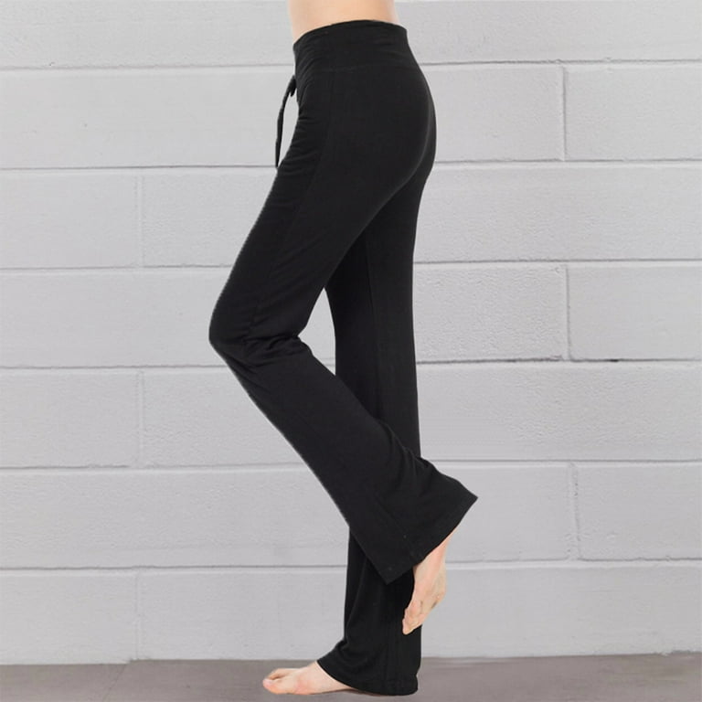 nsendm Womens Yoga Pants Straight Leg Comfy Drawstring Running Long Active  Casual Sweatpants Ladies Sweat Pants Pants Black Large