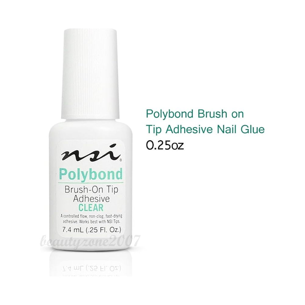 nsi Polybond Brush on Tip Adhesive Nail Glue 0.25oz / 7.4ml