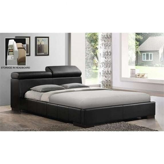 nspire 101-767BK Bugatti Ii 60 inch Storage Bed, Black
