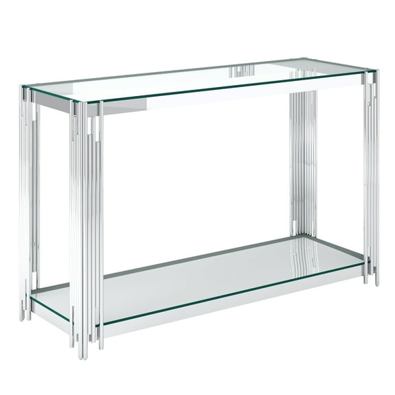 !nspire Collection Contemporary Metal Console Table, Silver