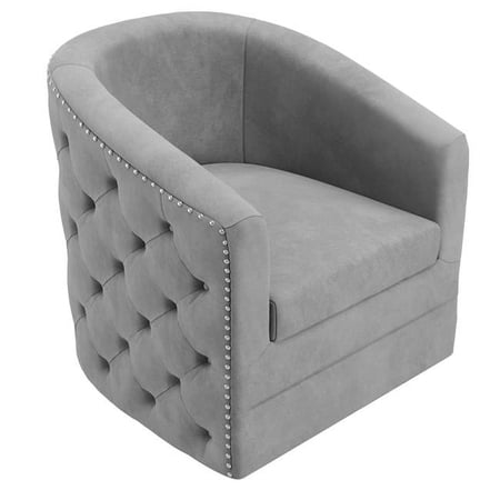 !nspire Contemporary Velvet Accent Chair - Grey