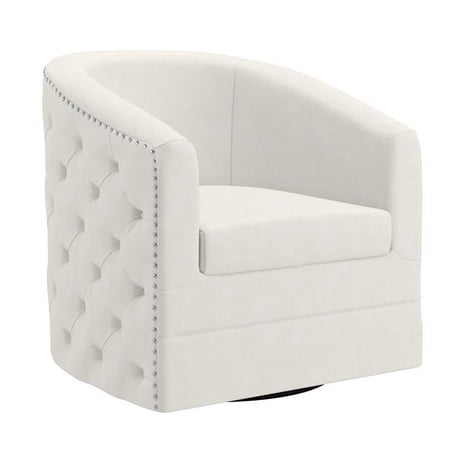 !nspire Contemporary Velvet Accent Chair - Ivory