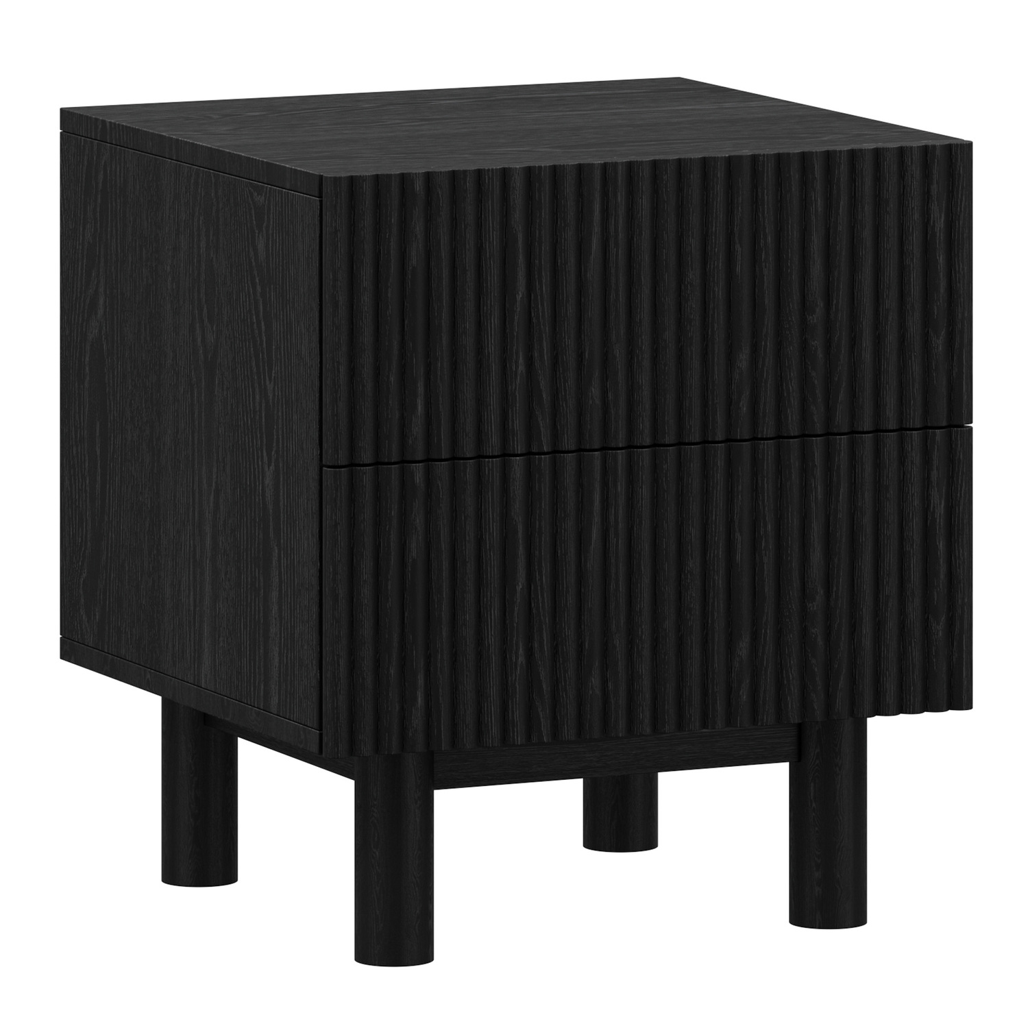 !nspire Mid-Century Modern Solid Wood 2 Drawer Accent Table - Black ...