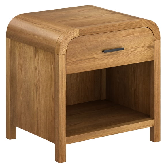 !nspire Modern Engineered Wood & Laminated Veneer 1 Drawer Night Table - Natural