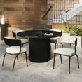 thumbnail image 1 of !nspire Modern Performance Fabric & Bentwood & Metal Dining Chair, Set of 2-Color:Ivory/Black, 1 of 6