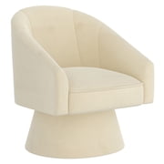 Inspire Modern Velvet Accent Chair - Ivory