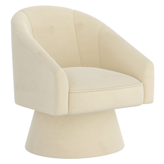 Inspire Modern Velvet Accent Chair - Ivory