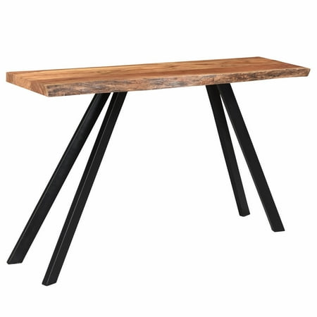 !nspire Rustic Industrial Solid Wood and Iron Angled Leg Console Table