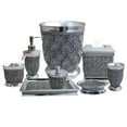 thumbnail image 1 of nu steel Beaded Heart Resin Bath Accessory Set for Vanity Countertop, 8 pcs Luxury ensemble - cotton swab, soap dish, toothbrush holder, tumbler, soap pump, waste basket, tissue box, tray-chrome, 1 of 2