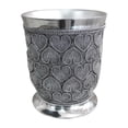 thumbnail image 1 of nu steel Beaded Heart Resin Decorative Small Trash Can Wastebasket, Garbage Container Bin for Bathrooms, Powder Rooms, Kitchens, Home Offices - Chrome, 1 of 4