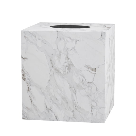 nu steel Compton Tissue Box Holder in Marble Patterned Resin RES854-9H