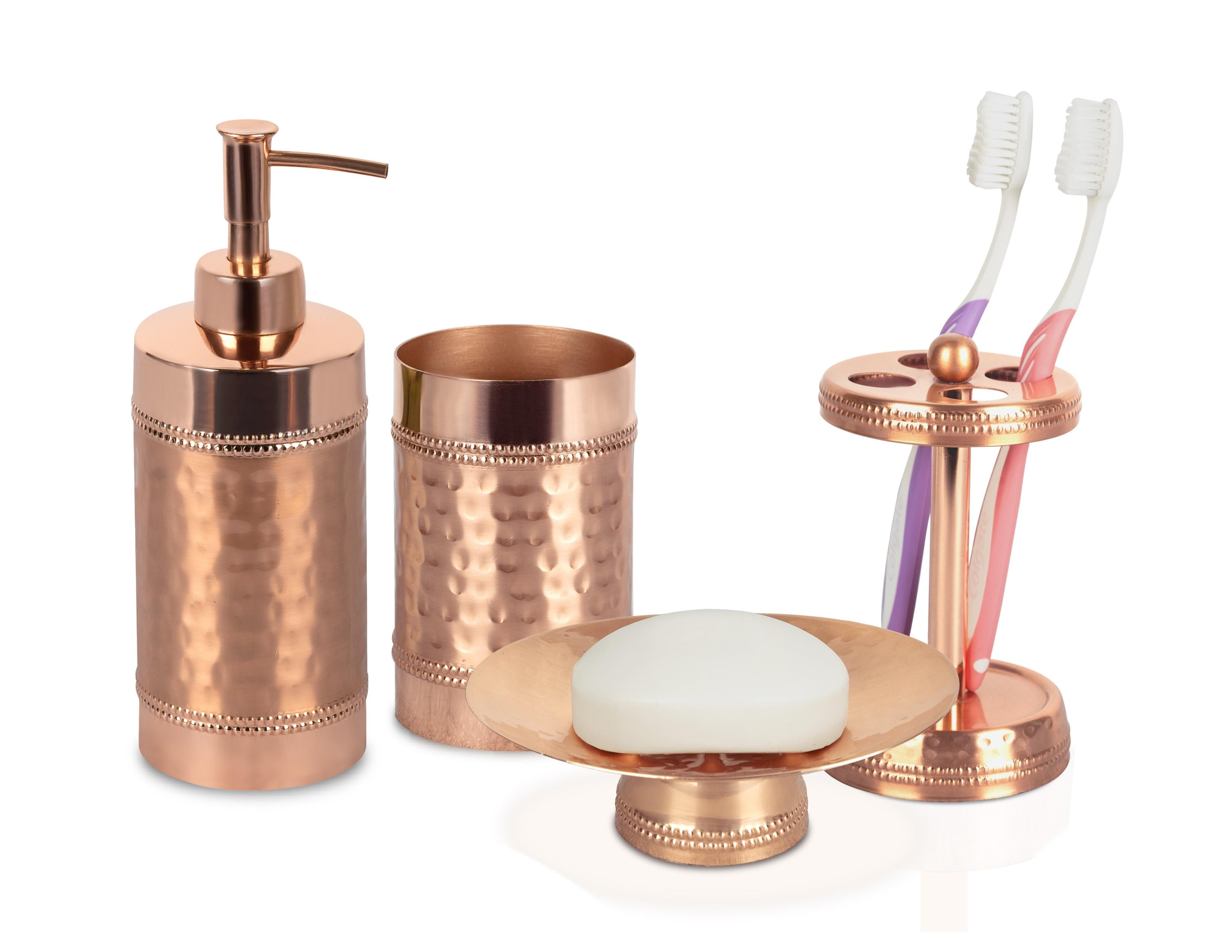 nu steel Copper Hudson set/4-Soap Dish,TBH,Tumbler,Lotion Pump (HSC-3456-SET4)