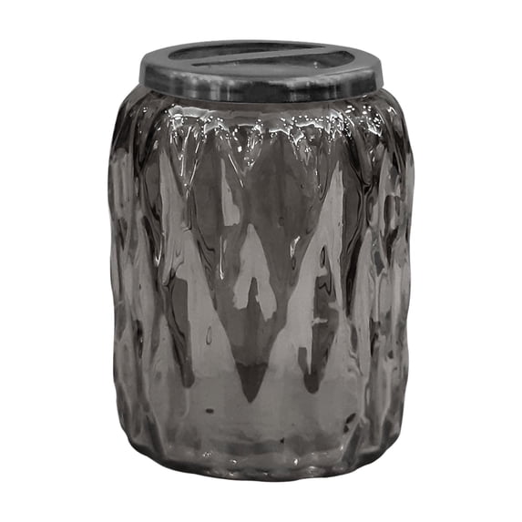 nu steel Glacier Smoke Collection Glass with Black Finish Metal Trim Holders for Toothbrushes, Razors, Makeup Brushes for bathrooms Storage, Bath Collection, Bathroom Vanity Countertops - Smoke
