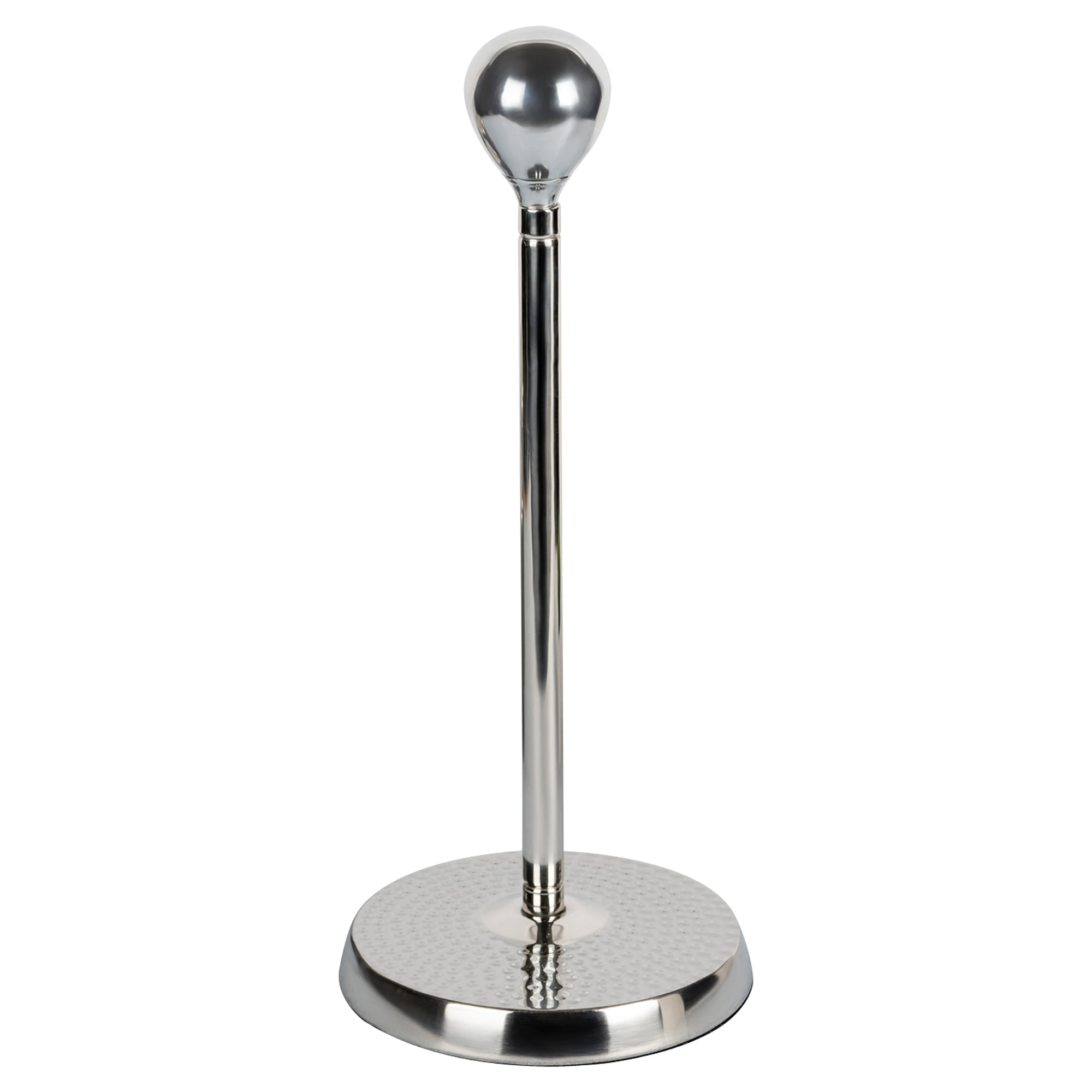 nu steel Hammered Kitchen Stainless Steel Paper Towel Holder-Weighted Base for Standard Paper Towel Rolls