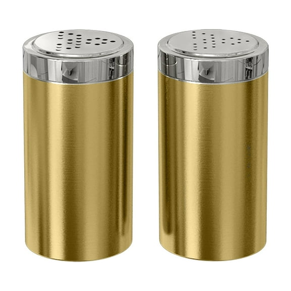 nu steel Jumbo Salt & Pepper Shaker Set of 2, 15 Oz. Stainless Steel With Gold Shiny Finish, Small TG-JSP-G
