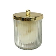 nu steel Kaiwah Glass & Gold Plated Steel Q-tip Jar
