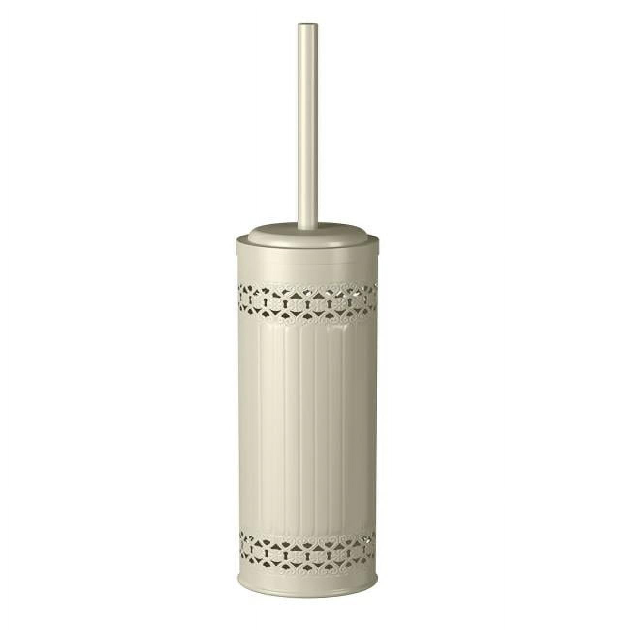 nu steel Laser Cut Ivory Toilet Brush Holder with Lid
