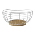 thumbnail image 1 of nu steel Metal Wire Fruit Basket Bowl For Kitchen,Living Room,Office - Large Decorative Centerpiece To Display Fruit, Vegetables, Household Items Or Use As A Gift Basket , white and gold color base, 1 of 4