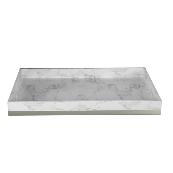 nu steel Misty Silver collection Amenity Tray, Perfect For Home & Bathroom Accessories