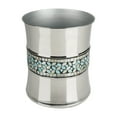 thumbnail image 1 of nu steel Sea Foam Bright-Colored Mosaic Glass/stainless steel Wastebasket, Small Round Plastic Vintage Trash Can for Bathroom, Bedroom, Dorm, College, Office - Mosaic Glass/stainless steel, 1 of 5