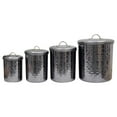thumbnail image 1 of nu steel Set Of 4 Food storage Container Kitchen Hammered Canister with black nickel finish 1, 1.5, 2, & 4 Quart CA-BLK-S4, 1 of 4