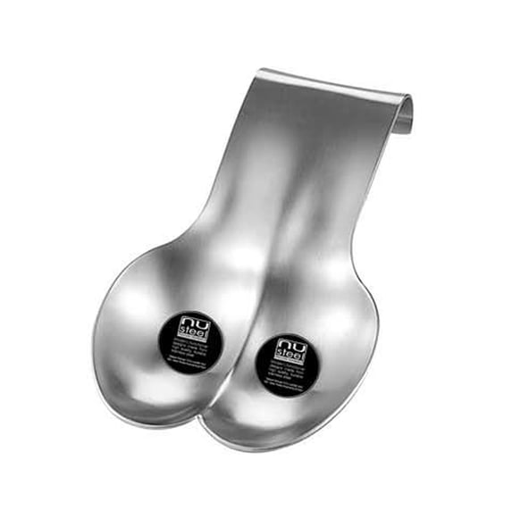 nu steel Stainless Steel Double Spoon Rest, Heavy Duty Holder for Kitchen, Spatula Ladle, Brush and Other Cooking Utensils, Sturdy Durable Stainless Steel Spoon Rests for kitchen, stove top, counter