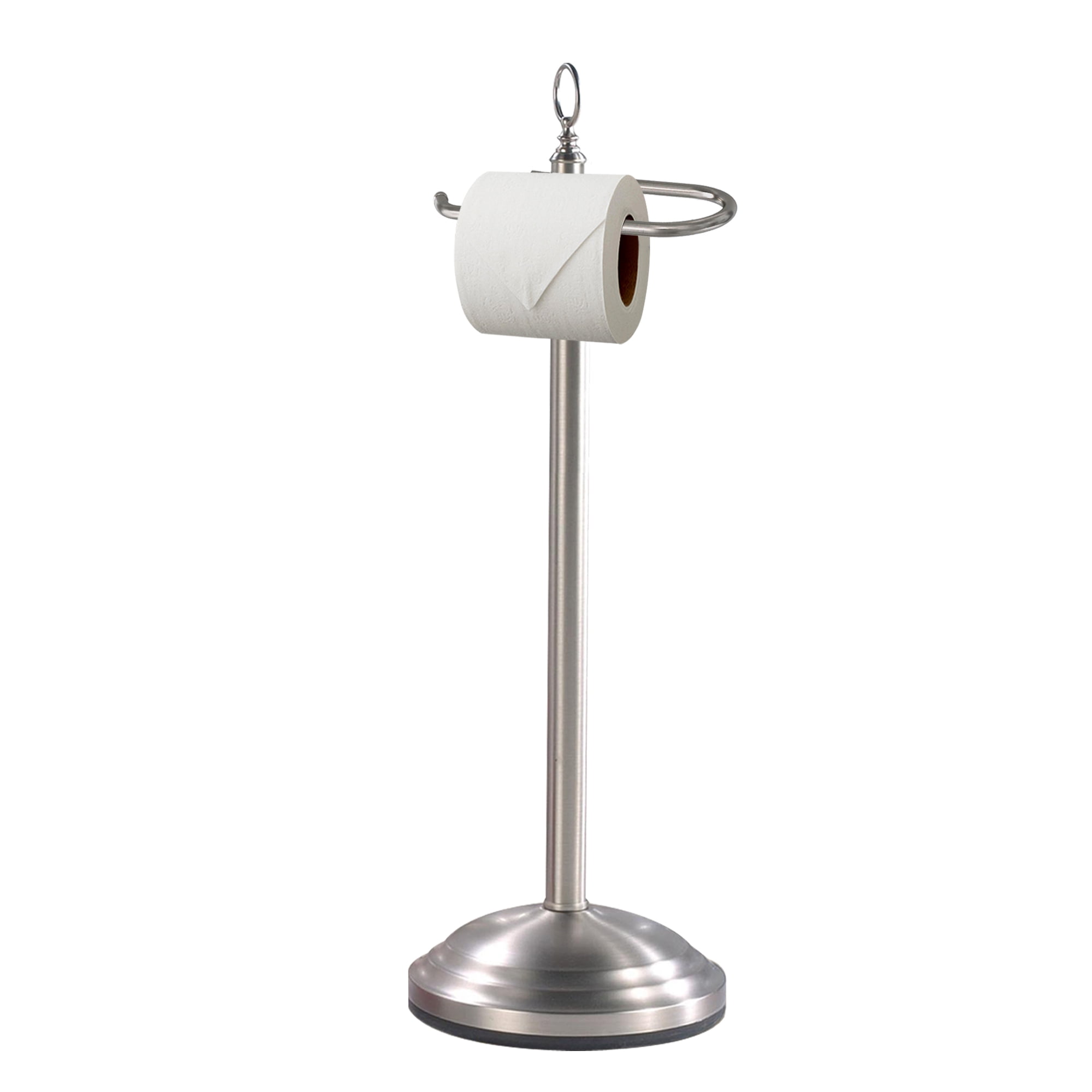 nu steel Stainless Steel Freestanding Toilet Tissue Paper Roll Holder & Dispenser for Bathrooms & Storage, brushed TGN13H
