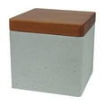 thumbnail image 1 of nu steel nu steel Concrete, made of cement Bathroom Vanity Countertop Storage Organizer Canister Jar for Cotton Swabs, Rounds, Balls, Makeup Sponges, Bath Salts, Grey Stone/brown CON1H, 1 of 6