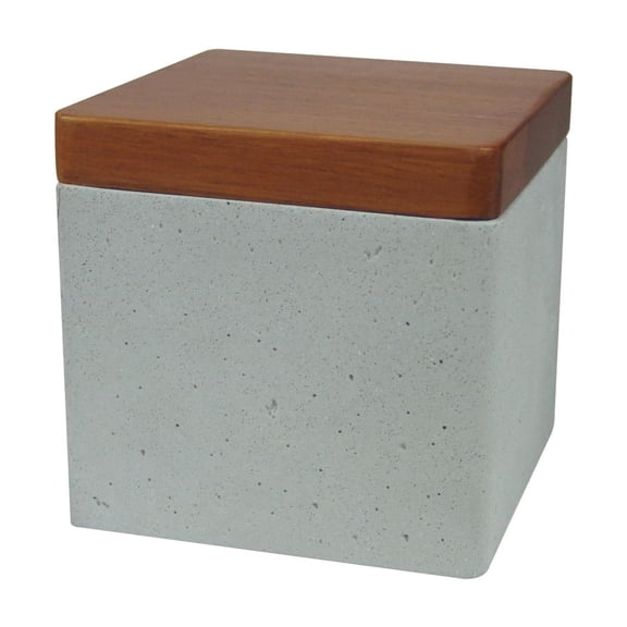 nu steel nu steel Concrete, made of cement Bathroom Vanity Countertop Storage Organizer Canister Jar for Cotton Swabs, Rounds, Balls, Makeup Sponges, Bath Salts, Grey Stone/brown CON1H