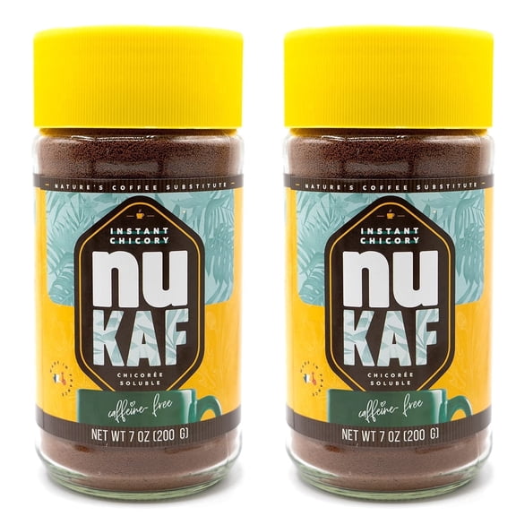 Gourmanity nuKAF Instant Chicory, Coffee Substitute, 7 oz (Pack of 2), All-Natural 100% Chicory Powder, Kosher