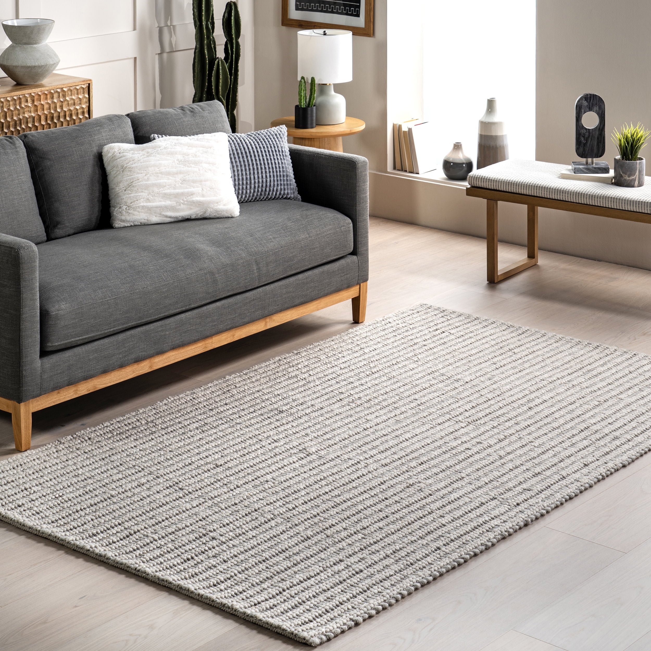 nuLOOM Aaleigha Casual Striped Wool Area Rug, 7' 6