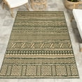 thumbnail image 1 of nuLOOM Abbey Tribal Striped Indoor/Outdoor Area Rug, 6' 7" x 9', Abbey Green, 1 of 6
