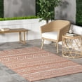 thumbnail image 1 of nuLOOM Abbey Tribal Striped Indoor/Outdoor Area Rug, 8' x 10', Rust, 1 of 9
