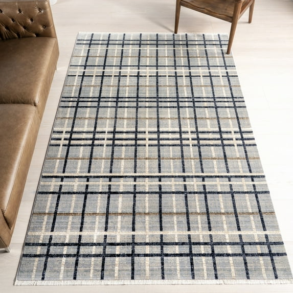 nuLOOM Abilene Rustic Plaid Area Rug, 5' x 7' 10", Abilene Blue