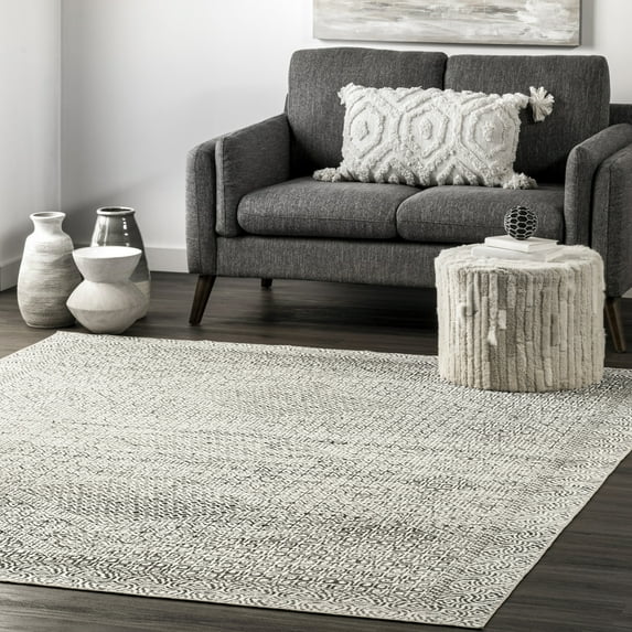 nuLOOM Hart SpinClean Abstract Tribal Machine Washable Area Rug, 5' x 8', Hart Grey
