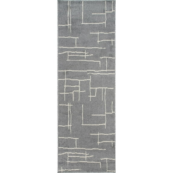 nuLOOM Abstract Vivian Runner Rug, 2' 6" x 8', Gray