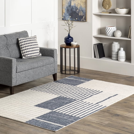 nuLOOM Adabelle Contemporary Striped Area Rug, 4' x 6', Blue