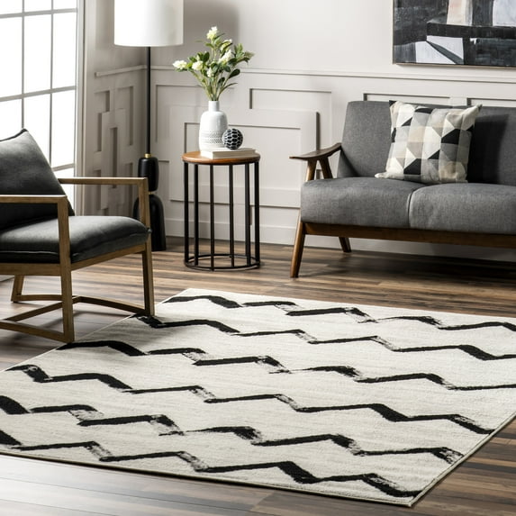 nuLOOM Addison Modern Chevrons Area Rug, 4' x 6', Addison Grey