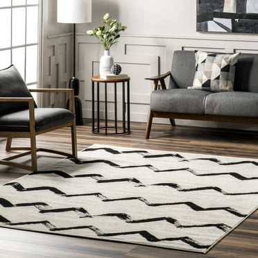 nuLOOM Addison Modern Chevrons Area Rug, 4' x 6', Gray