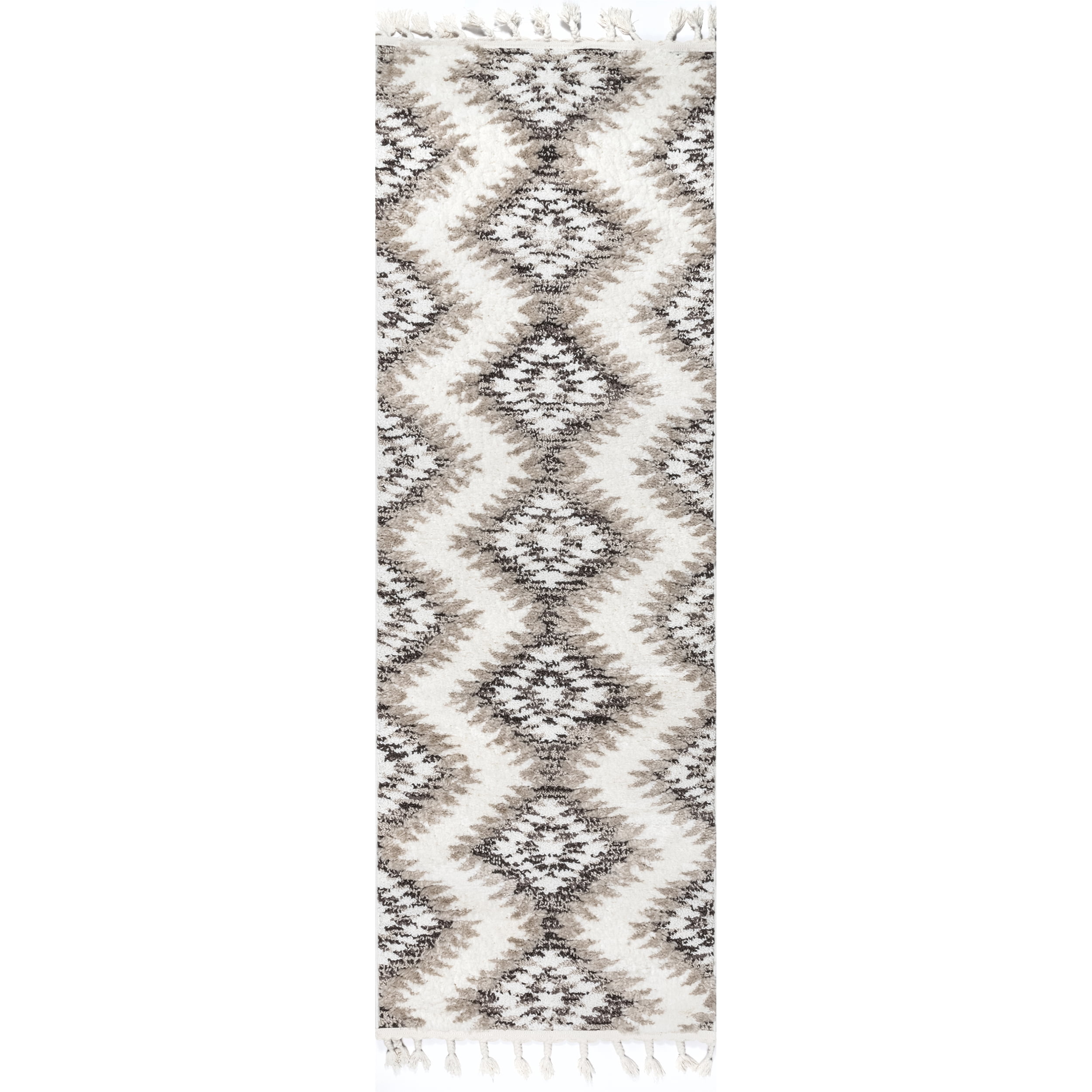 nuLOOM Adelade Aztec High Low Shaggy Tassel Runner Rug, 2' 8