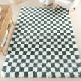 thumbnail image 1 of nuLOOM Adelaide Mid-Century Checkered Shag Area Rug, 5' x 7' 7", Green, 1 of 9