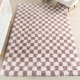 thumbnail image 1 of nuLOOM Adelaide Mid-Century Checkered Shag Area Rug, 6' 7" x 9', Pink, 1 of 9