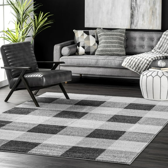 nuLOOM Aisha Buffalo Plaid Area Rug, 9' x 12', Aisha Grey