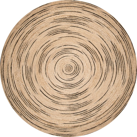 nuLOOM Akara Swirl Braided Jute Area Rug, 8', Natural