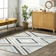 thumbnail image 1 of nuLOOM Akari Transitional Diamond Machine Washable Area Rug, 5' 3" x 7' 6", Blue, 1 of 10