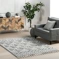 thumbnail image 1 of nuLOOM Akia Lattice High/Low Tassel Area Rug, 8' 10" x 12', Light Grey, 1 of 9