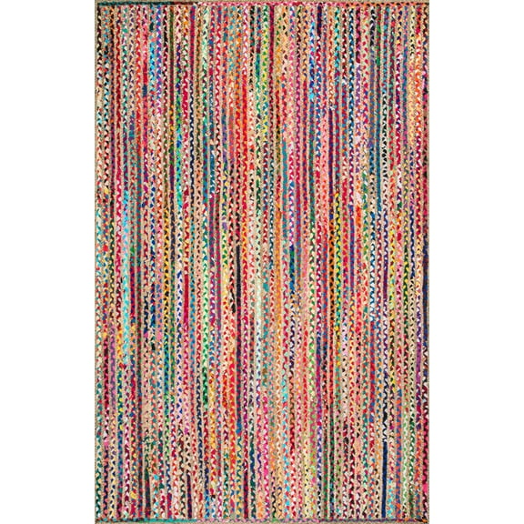 nuLOOM Aleen Braided Cotton/ Jute Area Rug, 7' x 9', Multi