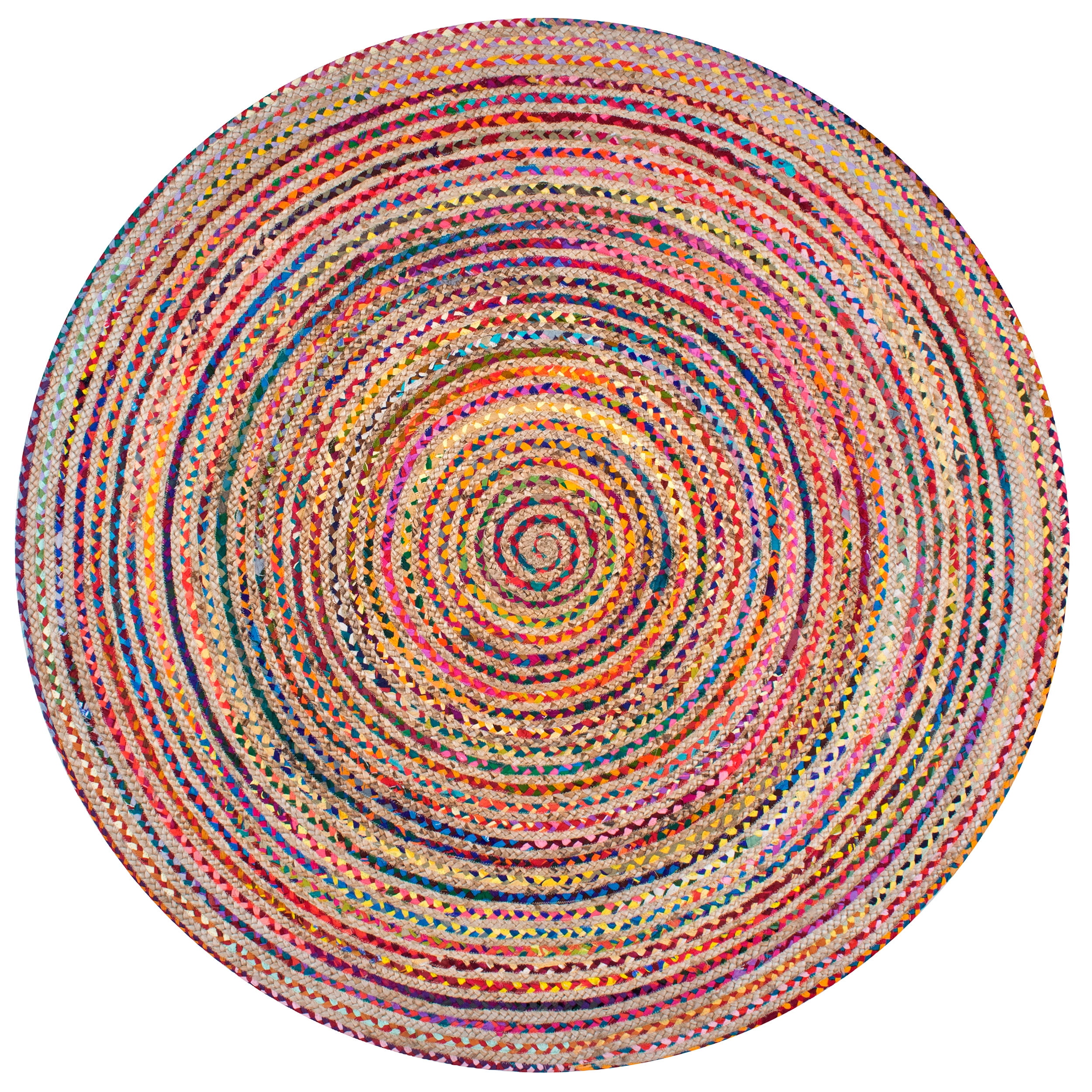 nuLOOM Aleen Braided Cotton/ Jute Area Rug, 8', Multi