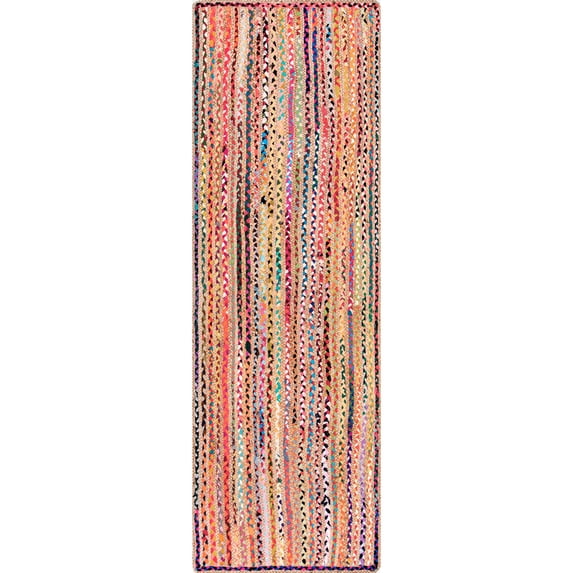 nuLOOM Aleen Braided Cotton/ Jute Runner Rug, 2' 6" x 8', Multi