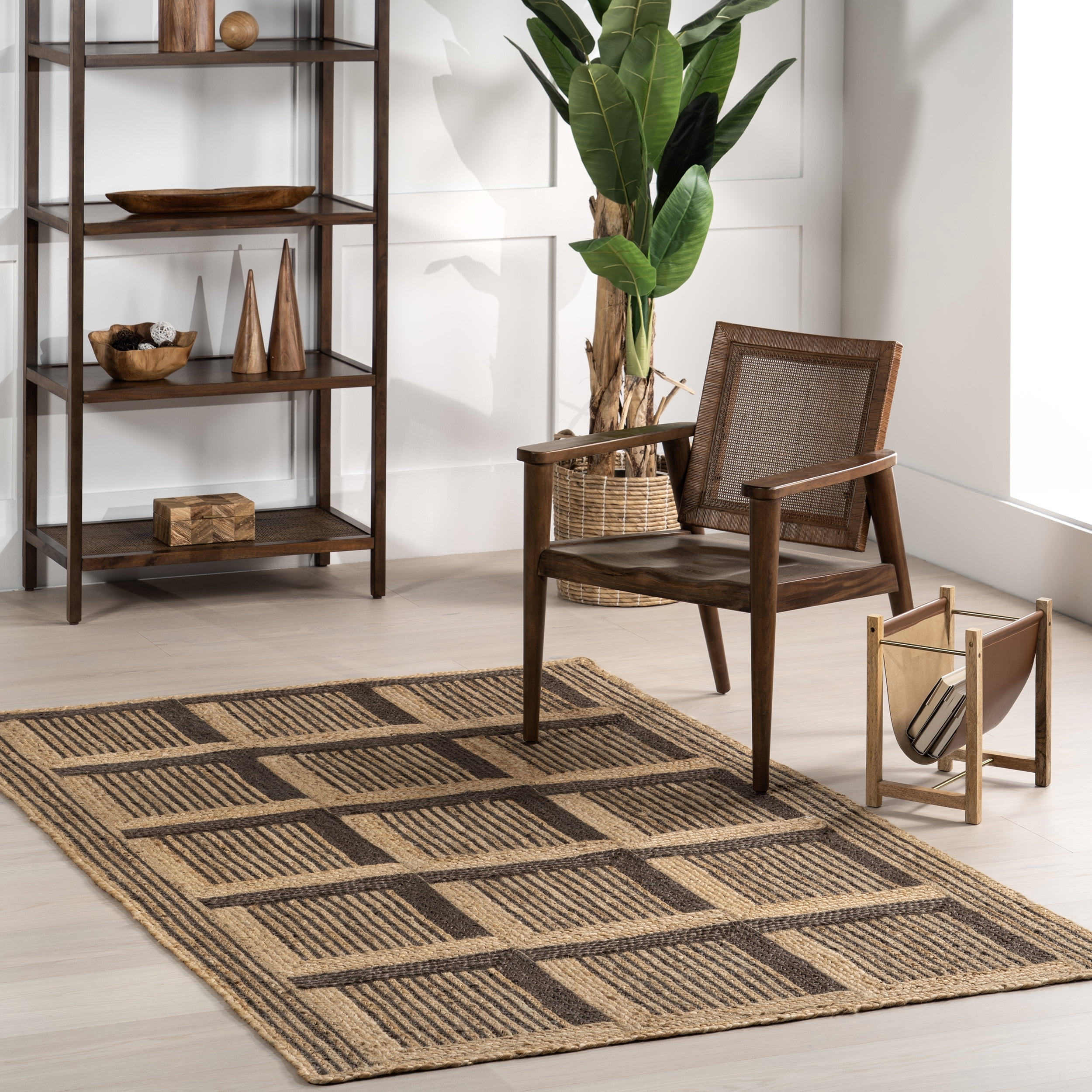 Tiled Rugs nuLOOM Aletta Geometric Tiled Jute Area Rug, 5' x 8', Natural - Walmart.com